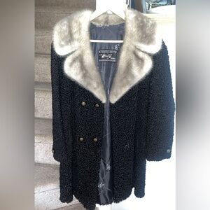 Vintage Persian Lamb coat with Mink fur Trim